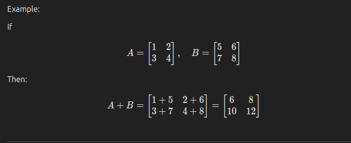 Matrix addition